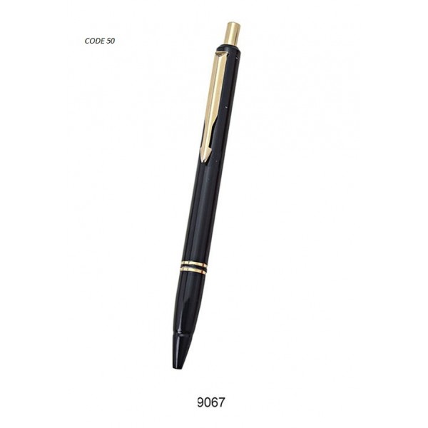 sp metal ball pen with colour black grip golen